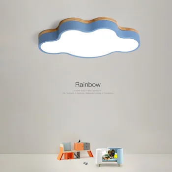 Led плафониери Macaron Цвят За Детска стая Дневна форма на облак С Дистанционно Управление на Тавана Осветително Осветителни Тела