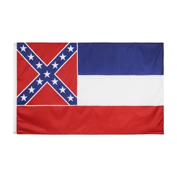 ВЕРТИКАЛЕН Висящ Флаг на САЩ 90x150 СМ Мисисипи За украса