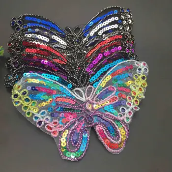 5 БР Бродерия на пеперуда кръпка пайети пеперуда плат стикер аксесоари за дрехи плат стикер