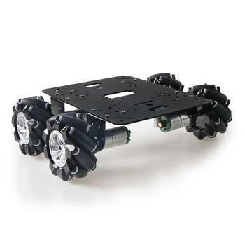 80 мм Mecanum Колелото на 4WD Шаси на Автомобила Мобилен Робот Метална Платформа Комплект 4 бр. Двигатели С Висок Въртящ Момент САМ