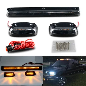3 Бр. LED Габаритни Светлини, Сигурността На Покрива Сигнална Лампа Амбър Светлина е Подходящ За Chevy Silverado GMC Sierra Пикап Автомобилни Аксесоари