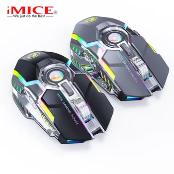 IMICE Мосв г-7 на 7-ключ клавиатура тиха зареждане на 2,4 G RGB Streamer Безжична детска мишката, за да скочи Подходящ за офис и т.н.