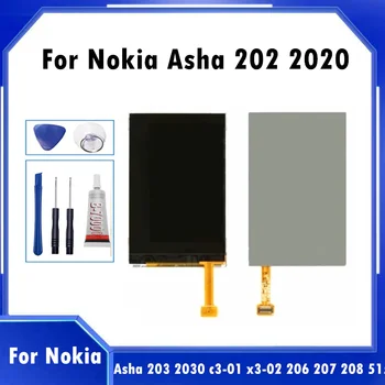 Високо Качество За Nokia Asha 202 203 206 207 208 300 301 X3-02 C3-01 515 LCD екран с две SIM карти