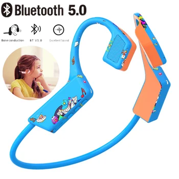 Детски Слушалки с Костна Проводимост Bluetooth 5,0 Мультяшная Слушалки Слушалки Безжични Слушалки с Микрофон за Изучаване на Музика Повикване