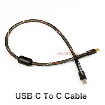Кабел HiFi, USB C-C със Сребрист покритие USB Type C-C Аудио Кабел за предаване на данни 5N Мобилен телефон КПР