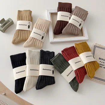 Нови Есенно-Зимни Дамски Чорапи В Японски Стил, Реколта Възли Дълги Чорапи, Корейски Модни Обикновена Чорапи в Стил Харадзюку в ретро стил