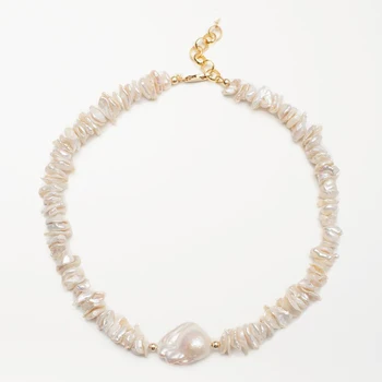 Луксозно природни нарушения на сърдечния перлена огърлица от мъниста, Модерен, уникален чар, бижутериен аксесоар за жените, колиета с окачване от перли в стил барок