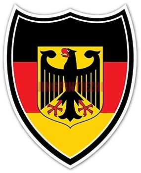За 4x Герб, Германия Герб, Германия Флаг Щит Черни Границите на Висококачествен Винил Стикер Стикер на Бронята