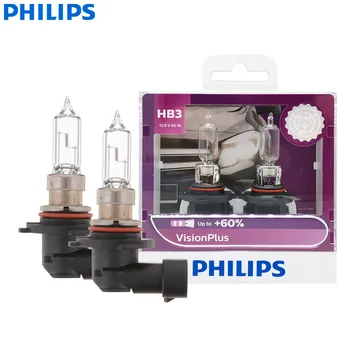 Philips HB3 9005 12 65 Watt P20d VisionPlus 3250 Към Ярка светлина до 60% визия Халогенни Оригинални Автомобилни Крушки Фарове 9005VPS2, 2X