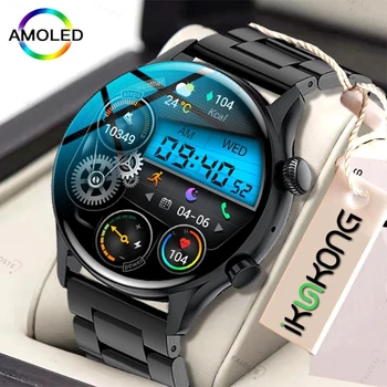 2022 NFC Умни часовници Мъжки AMOLED 390*390 HD Екран Винаги показва време на повикване, Bluetooth IP68 Водоустойчив Смарт часовници За Xiaomi