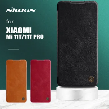 Nillkin за Xiaomi Mi 11T Pro 5G Калъф Чин Флип Кожен Калъф Леко докосване на Чантата Слот за Карти Калъф за Xiaomi Mi 11T Mi11T Pro Калъф