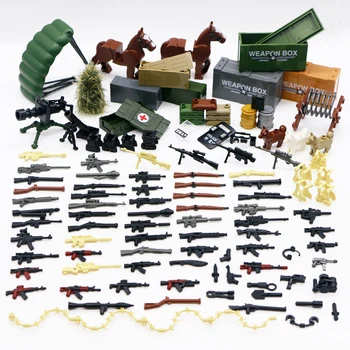 Градивните елементи на Военно оръжие WW2 оръжие Армейское Оръжие градска Полиция Swat Екип от Немски 98 До Мини Фигурка Оборудване Аксесоари Тухли Играчка