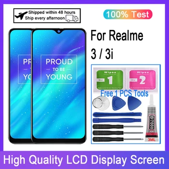 Оригиналът е За Realme 3 RMX1825 RMX1821 LCD дисплей с сензорен екран Дигитайзер За Realme 3i RMX1827 Подмяна на LCD дисплея