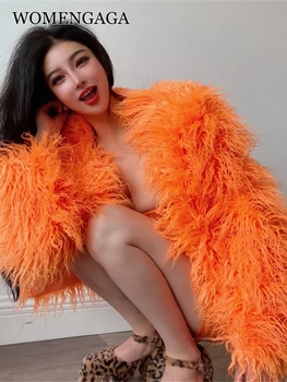 WOMENGAGA 5XL 2022 Зима Нова Мода Карамел Цвят Изкуствена Кожа Вълна Палто Корейската Мода Къс Норковая Палто, Изкуствена Кожа Палто E8RH
