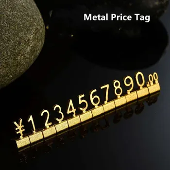 10 комплекта 3D Метален цена е Цената Дисплей Същата Цифрова Цената на Кубчета Бижута Цена Часовници iphone Етикет, Цената в евро, Долар
