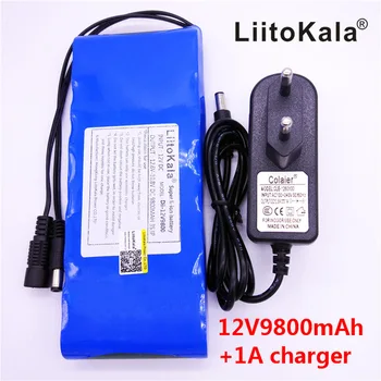 HK LiitoKala 12 В 9800 mah 18650 DC 12 12,6 В Супер Акумулаторна батерия Пакет на ЕС/САЩ включете адаптер за камери за видеонаблюдение, видео Батерия за Преносим