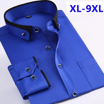 нов прием на пролетна търговски риза easy care, мъжка риза оверсайз с дълъг ръкав, модни официалната риза с високо качество, големи размери на M-7XL8XL9XL