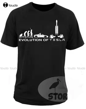 Еволюцията на Tesla Spacex Falcon Модел S X 3 Roadster Пародия на Мъжки Модни и Ежедневни Риза В Стил хип-хоп За Мъже от Дизайнерска Риза