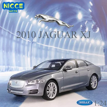 WELLY 1:24 2010 Jaguar XJ Сплав Модел на превозното средство за Моделиране Кола Украса Колекция Подарък Играчка Леене Под Налягане Модел Момче Играчка B31