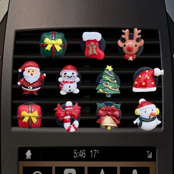 Коледна украса на колата изход климатика на колата парфюми интериора на автомобила сладък декоративен клип аниме автомобилни аксесоари
