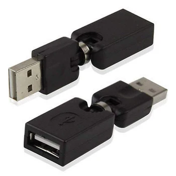 Ротационен и ротационен Twist USB 2.0 Type A, за да се свържете към конектора с ъгъл на завъртане 360 градуса Удлинительный адаптер Преобразувател (2 бр.,