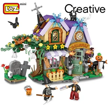 LOZ Хелоуин Къщата на Хелоуин Къщата С Духове Строителни Блокове на по-Малки Частици Сглобяване на Играчки за Сглобяване