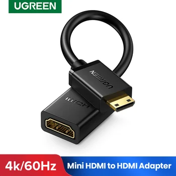 Ugreen Мини HDMI Адаптер Mini HDMI към HDMI Кабел Адаптер 4 Към Съвместим за Raspberry Pi ZeroW Видеокамера, Лаптоп HDMI Мини Адаптер