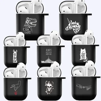 За Apple Airpods 1-во поколение A1523, A1722 /airpods 2-ро поколение A2032, A2031 Черен силиконов Калъф за безжични слушалки Bluetooth