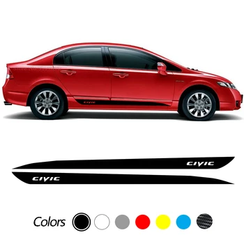 Автомобилни Странични Ленти Поли Графика Винил Състезателен Спорт Дълги Етикети За Полагане на Honda Civic 2 ЕЛЕМЕНТА