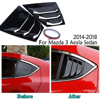 1/4-Четвърти Задна Страничен Прозорец, Щори Спойлер на Капака Подходящ За Mazda 3 AXELA 2014-2018 ABS Набор от автомобилни Аксесоари