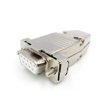 DB9 Метален конектор адаптер RS232 сериен D-Sub plug COM позлатен месинг контактор 9 лице за контакти дупка 2 вградени порт, изход женски Мъжки
