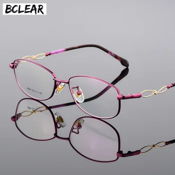 BCLEAR 2018 Нови Дизайнерски Дамски слънчеви Очила, Оптични Рамки Сплав Овална Очила Рамки Прозрачни Лещи Очила Черен Червен Розов Purple Очила