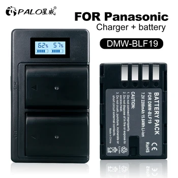 PALO 2200 mah DMW-BLF19E DMW-BLF19 Камера Батерия DMW BLF19 BLF19 BLF19E + LCD-дисплей, Dual USB Зарядно Устройство за Panasonic Lumix GH3 GH4 GH5 G9