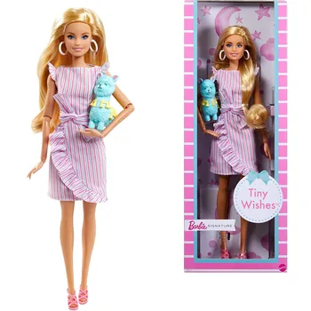 Кукла Барби Tiny Wishes 11,5-инчов Блондинка са подбрани Кукла рокля с мирис и Аксесоари Колекция Кукла Играчка, Подарък за Момичета GNC35