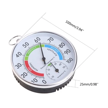 Аналогов индикатор на температура и влажност на въздуха Вътрешен Външен Термометър, Влагомер