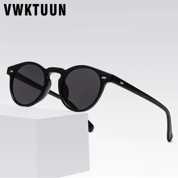 VWKTUUN Класически Мъжки Слънчеви Очила с Кръгли Очила с UV400 Шофьорски Очила За Шофиране Мъжки Слънчеви Очила С Нитове Дограма Черни Слънчеви очила