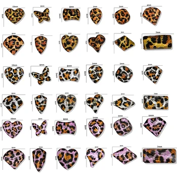 36 модели, 10 бр/пакет, розови висулки за нокти с леопардовым принтом, бижута с кристали от смола с бял леопардовым дизайн, новост 2021 година!!!
