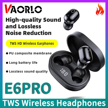 VAORLO E6PRO TWS Безжични Слушалки Led Дисплей Стерео Hi-Fi Бас Слушалки С Микрофон Спортна Музика Сензорно Управление Bluetooth Слушалки