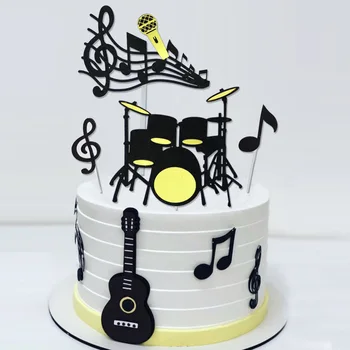 8psc Музикална Нота Сватбена Торта Topper Тема Музика честит Рожден Ден Торта Topper за Деца Украса на Торта за Рожден Ден Детски Душ