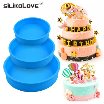 SILIKOLOVE 3 бр./компл. Форма за Бутер Тортата е Кръгла Силиконова Форма за Печене на Сладкарски Изделия Кухненски Форми за Печене на Инструменти направи си САМ Десерти Форма за Печене на Торта