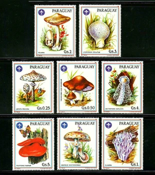 8 бр./компл. Нова пощенска марка Парагвай 1986 Гъбични Марка MNH