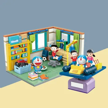 Новият Японски Класически Комикс ТЕЛЕВИЗИЯ Аниме Doraemons Nobitas Стая Нобиса Машина на Времето Модел на Изграждане на Блокове, Тухли, Детска Играчка Подарък