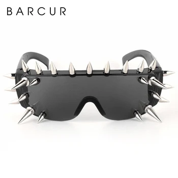 BARCUR Слънчеви Очила С Нитове Луксозни Дамски Слънчеви очила в стил steampunk, Вечерни очила в Стил хип-хоп