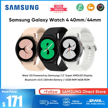 Оригинален Нов Samsung Galaxy Watch 4 Smartwatch Super AMOLED Дисплей Измерване на Кръвното налягане, ЕКГ Фитнес Часовника 40 мм 44 мм