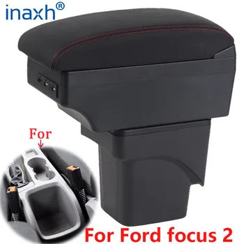 За Ford Focus 2 подлакътник кутия За Ford Focus 2 mk2 Авто Подлакътник автомобилни аксесоари, Детайли на интериора Дооснащение резервни части Кутия За съхранение на USB