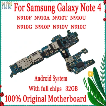 100% Тест Оригиналната Разблокированная За Samsung Galaxy Note 4 N910F N910A N910U N910G дънната Платка система Android Висококачествени Чипове