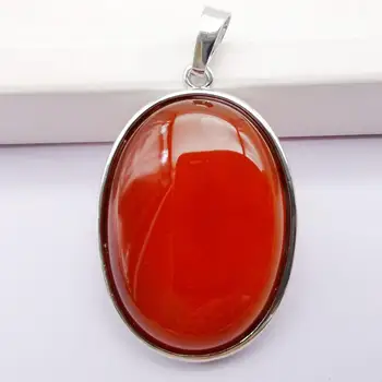 Естествен Червен Карнеол Камък Топчета, С Овална Скъпоценен Камък На Медальон Бижута S936