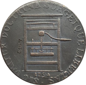 Копие монети колониален освобождаването на САЩ 1794 г.