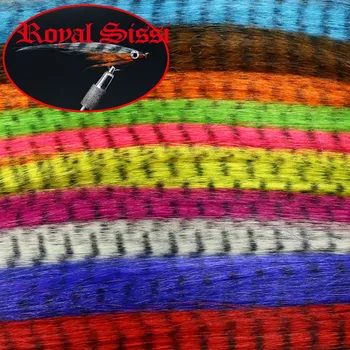 10 X 10 цветове Асорти за връзване на мухи зебра гризли лещанка Влакна Черни райета Синтетични Влакна За коса сияние Материал За Връзване на Мухи