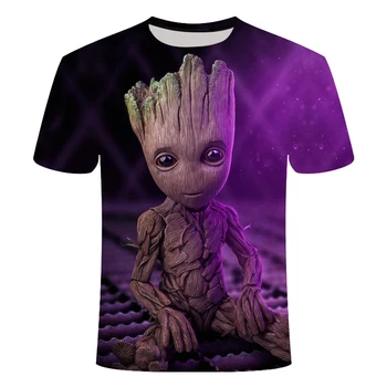 Сладка тениска с изображение на Воин Грута, цени на галактиката, Нова Забавна тениска с 3D Принтом За Мъже и Жени, Лятна Ежедневни риза в стил хип-хоп, Детска Тениска